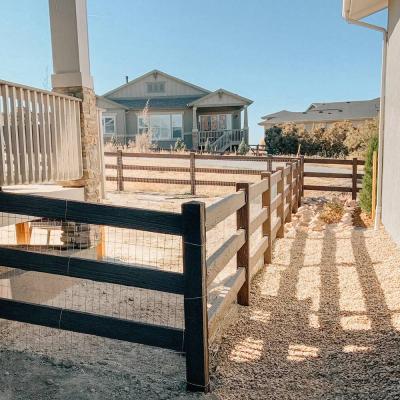 Concrete Split Rail fence with wire mesh to keep animals in