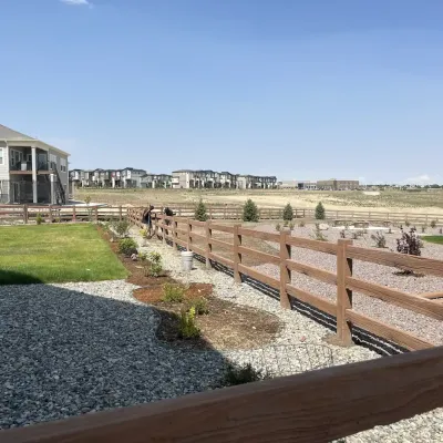 Concrete Split Rail Fence installed in Wolf Ranch