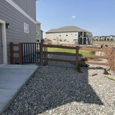 Concrete Split Rail Fence with Gate